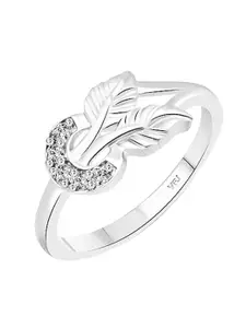 Vighnaharta Rhodium-Plated Cubic Zirconia-Studded  Finger Ring