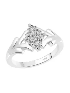Vighnaharta Rhodium-Plated CZ-Studded  Finger Ring