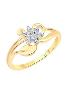 Vighnaharta Gold-Plated Cubic Zirconia Studded Finger Ring