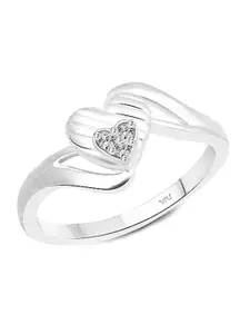 Vighnaharta Rhodium-Plated CZ-Studded  Finger Ring