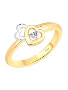 Vighnaharta Gold Plated Cubic Zirconia Studded Finger Ring
