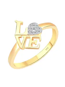 Vighnaharta Gold-Plated CZ-Studded Finger Ring