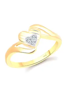 Vighnaharta Gold-Plated Cubic Zirconia Studded Finger Ring