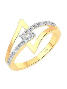 Vighnaharta Gold Plated Cubic Zirconia Studded Finger Ring