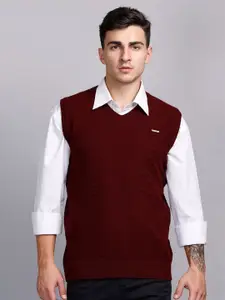 GODFREY Self Design Cable Knit Acrylic Sweater Vest