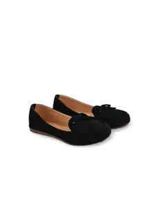BAESD Girls Round Toe Suede Ballerinas With Bows