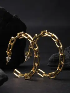 XPNSV Gold-Plated Half Hoop Earrings