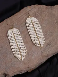 XPNSV Beaded Contemporary Drop Earrings