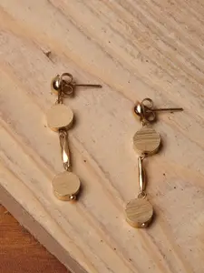 XPNSV Gold-Plated Contemporary Drop Earrings