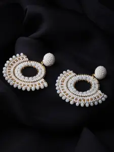 XPNSV Beaded Contemporary Drop Earrings