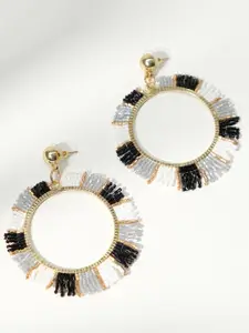 XPNSV Beaded Contemporary Drop Earrings