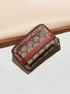 ZOUK Ethnic Motifs Printed Zip Around Wallet
