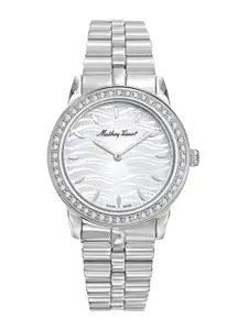 Mathey-Tissot Women Embellished Round Dial Stainless Steel Analogue Watch D10860AQS