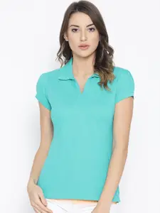 urSense V-Neck Puffed Sleeves Pure Cotton Casual T-Shirt