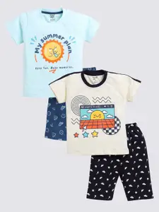 Toonyport Boys Pack Of 2 Printed Pure Cotton T-shirt with Shorts