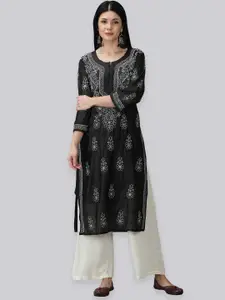 Seva Chikan Ethnic Motifs Embroidered Chikankari Kurta