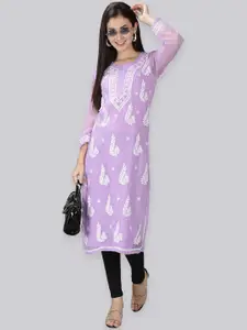 Seva Chikan Ethnic Motifs Embroidered Georgette Kurta