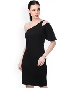 SCORPIUS Women Black Solid Bodycon Dress