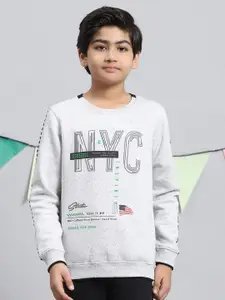 Monte Carlo Boys Typography Printed Cotton Pullover Sweatshirt