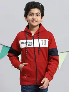 Monte Carlo Boys Colourblocked Hooded Front-Open Sweatshirt