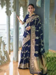 VISHNU WEAVES Woven Design Zari Banarasi Saree