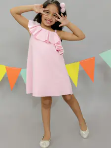 KidsDew Girls Ruffled Scuba A-Line Dress