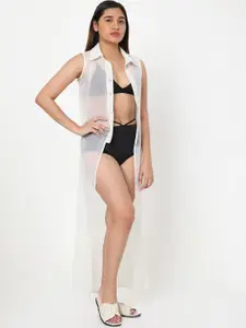Ashtag Sheer Maxi Swimwear Cover-Up Top