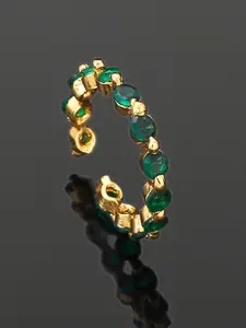 Estele Gold Plated Cubic Zirconia Studded Finger Ring