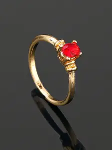 Estele Gold Plated Crystal-studded Finger Ring