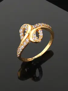 Estele Gold-Plated CZ-studded Slip-On Finger Ring