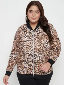 AUSTIVO Plus Size Animal Printed Fleece Sweatshirt