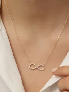 SALTY Women Infinity Love Crystal Pendant Necklace Everyday Wear Jewelry