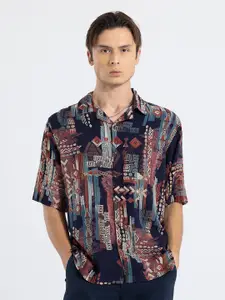 Snitch Classic Abstract Printed Casual Shirt