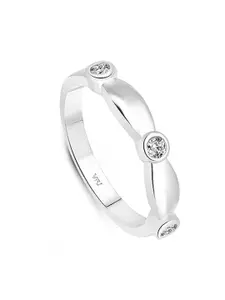 Vighnaharta Rhodium-Plated Cubic Zirconia-Studded  Finger Ring