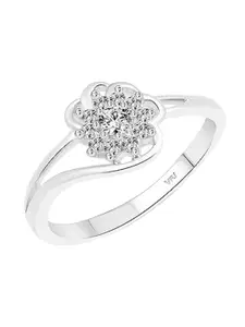 Vighnaharta Rhodium-Plated CZ-Studded  Finger Ring
