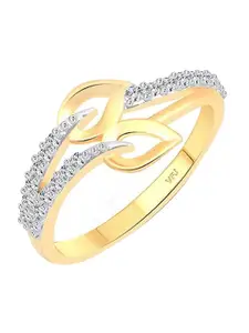 Vighnaharta Gold -Plated Stone-Studded Adjustable Finger Ring