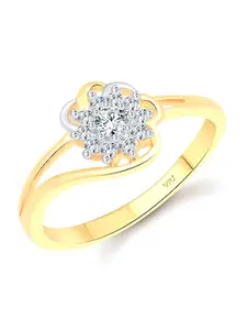 Vighnaharta Gold-Plated Stone-Studded Adjustable Finger Ring