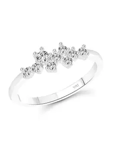 Vighnaharta Rhodium -Plated Stone-Studded Adjustable Finger Ring