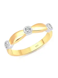 Vighnaharta Gold-Plated Cubic Zirconia Studded Finger Ring
