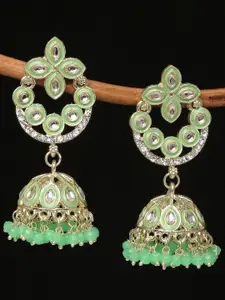 OOMPH Floral Kundan Jhumkas