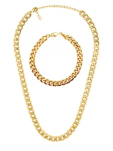 OOMPH Gold-Plated Necklace with Bracelet