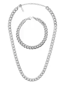 OOMPH Thick Cuban Link Chain Necklace and Bracelet