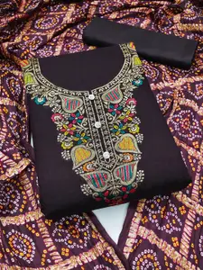 SHADOW & SAINING Ethnic Motifs Woven Design Jacquard Unstitched Dress Material