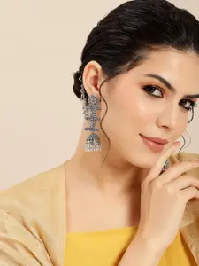 Sangria Teardrop Shaped Jhumkas Earrings