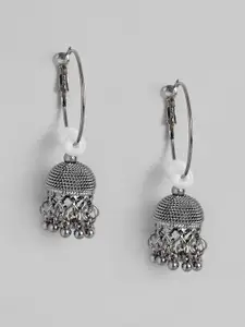 Sangria Gold-Plated Teardrop Shaped Jhumkas Earrings