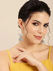 Sangria Silver-Plated Circular Drop Earrings