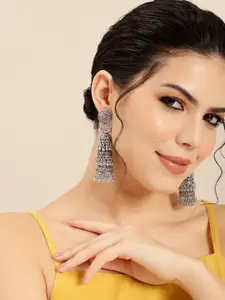 Sangria Teardrop Shaped Jhumkas Earrings