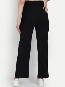 Next One Women Smart Wide Leg High-Rise Clean Look Stretchable Cargo Jeans