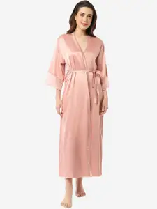 Amante Lace Detailed Maxi-Length Robe