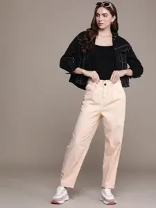 Moda Rapido Women Baggy Fit Pure Cotton High-Rise Jeans